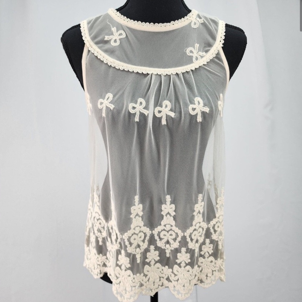 Monteau Lace Bow Overlay Shirt